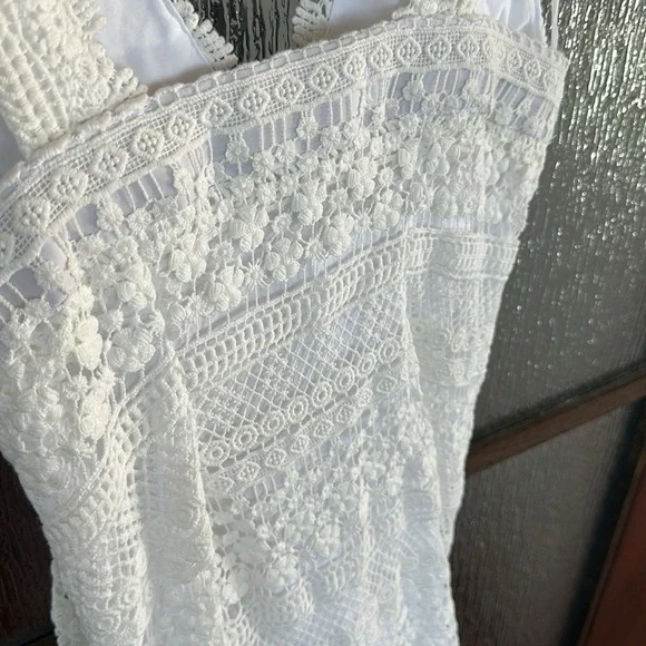 Just BEE Queen Tulum Ruched Crochet Midi Dress size Large